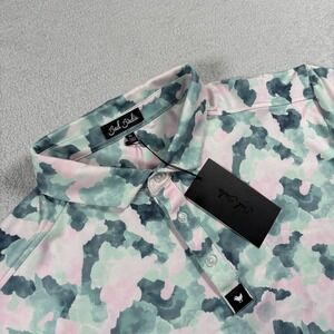 Bad Birdie Mirage Oasis Core Polo Shirt Mens XL Multicolor Moisture Wicking Golf